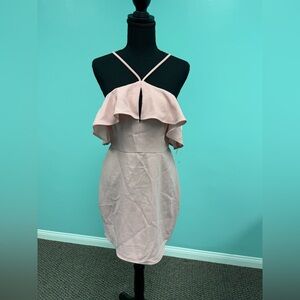 Bcbgeneration pink ruffle halter dress size 6.